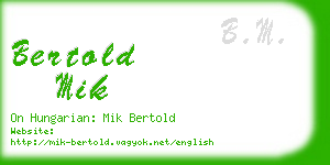 bertold mik business card
